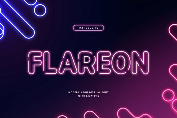 Flareon Font: Bold Neon Display for Brands